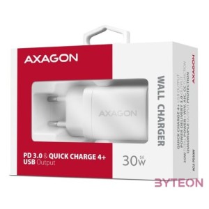 Axagon ACU-PD30W 30W PD 3.0 QC Type-C fehér hálózati töltő