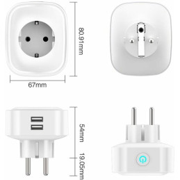 Gosund SP112 2xUSB intelligens WiFi aljzat, Tuya