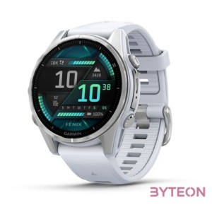 fenix 8, Silver w,White Silicone Band, 43 mm
