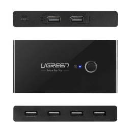 UGREEN KVM USB kapcsoló 2x4 USB 2.0 (fekete)