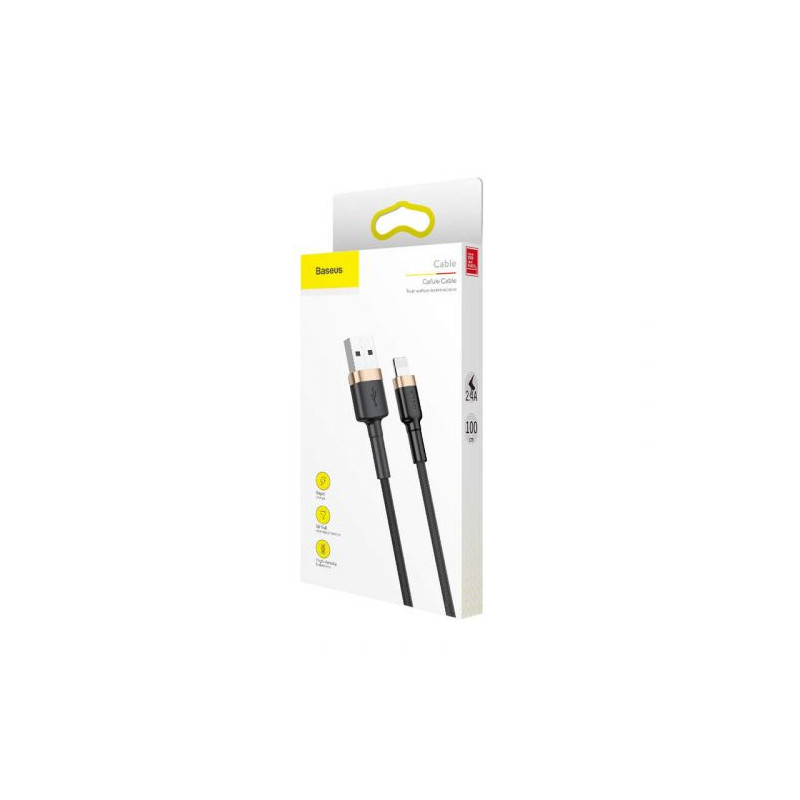 USB Lightning Baseus Cafule 2,4A 1 m-es kábel (arany-fekete)