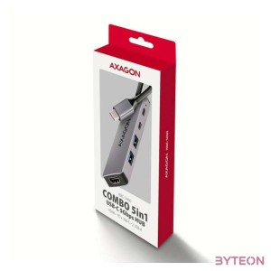 Axagon HMC-5H60 5Gbps 5in1 szürke Type-C hub