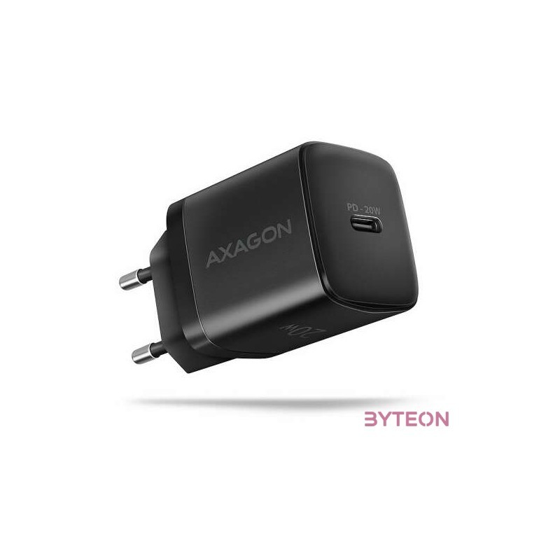 Axagon ACU-PD20 20W PD 3.0 QC Type-C fekete hálózati töltő