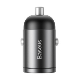 Baseus Tiny Star mini autós töltő, USB, QC 3.0, 30 W (szürke)