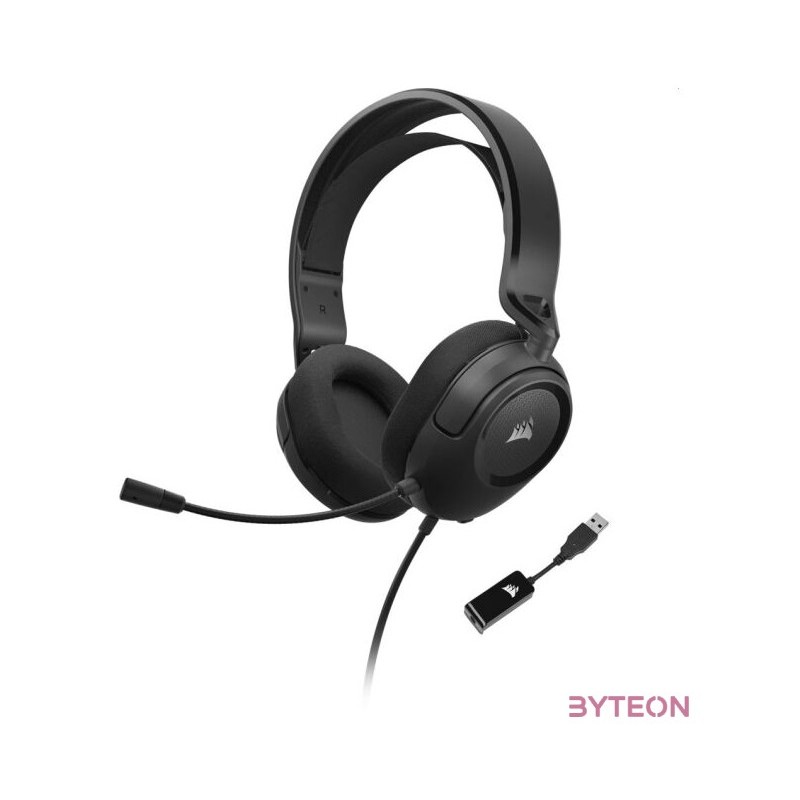 Corsair HS35 SURROUND v2 vezetékes fekete gamer headset