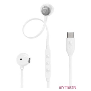 JBL T 305 C WHT vezetékes USB C mikrofonos fehér fülhallgató