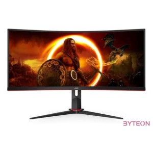 AOC 34 CU34G2XP,BK AdaptiveSync WQHD VA 180Hz DP,HDMI,USB ívelt monitor
