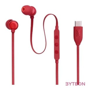 JBL T 310 C RED vezetékes USB C mikrofonos piros fülhallgató