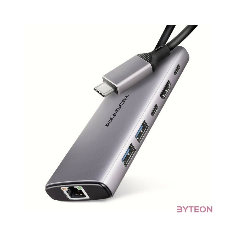 Axagon HMC-6G2L 10Gbps 6in1 szürke Type-C hub