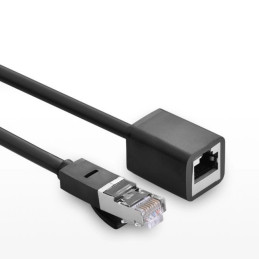 UGREEN hálózati kábel RJ45 Ethernet hosszabbító fém dugóval,  kat. 6, FTP, 2m (fekete)