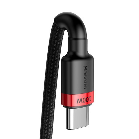 Baseus Cafule USB-C – USB-C kábel, QC 3.0, PD 2.0, 100 W, 5A, 2 m (piros-fekete)