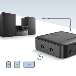 Adapter Bluetooth vevő 5.0 UGREEN 3,5 mm AUX aptX (fekete)