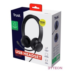 Trust 25089 Ayda USB-ENC PC vezetékes fekete headset