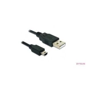 Delock USB-A 2.0 apa  USB-B mini 5 pin apa 0.7m - Fekete
