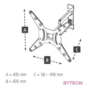 Hama 00220824 400x400 65 full motion fali konzol