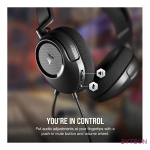 Corsair HS35 SURROUND v2 vezetékes fekete gamer headset
