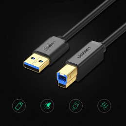 "UGREEN US210 USB 3.0 AB kábel nyomtatóhoz, 2m (fekete) "