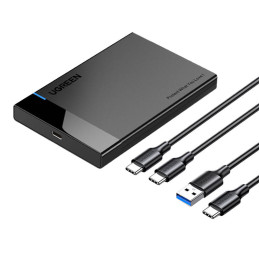 UGREEN US221 2.5 HDD / SSD külső ház, SATA, USB 3.0 + USB-C - USB-C 3.1 (fekete)