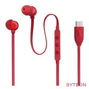 JBL T 310 C RED vezetékes USB C mikrofonos piros fülhallgató