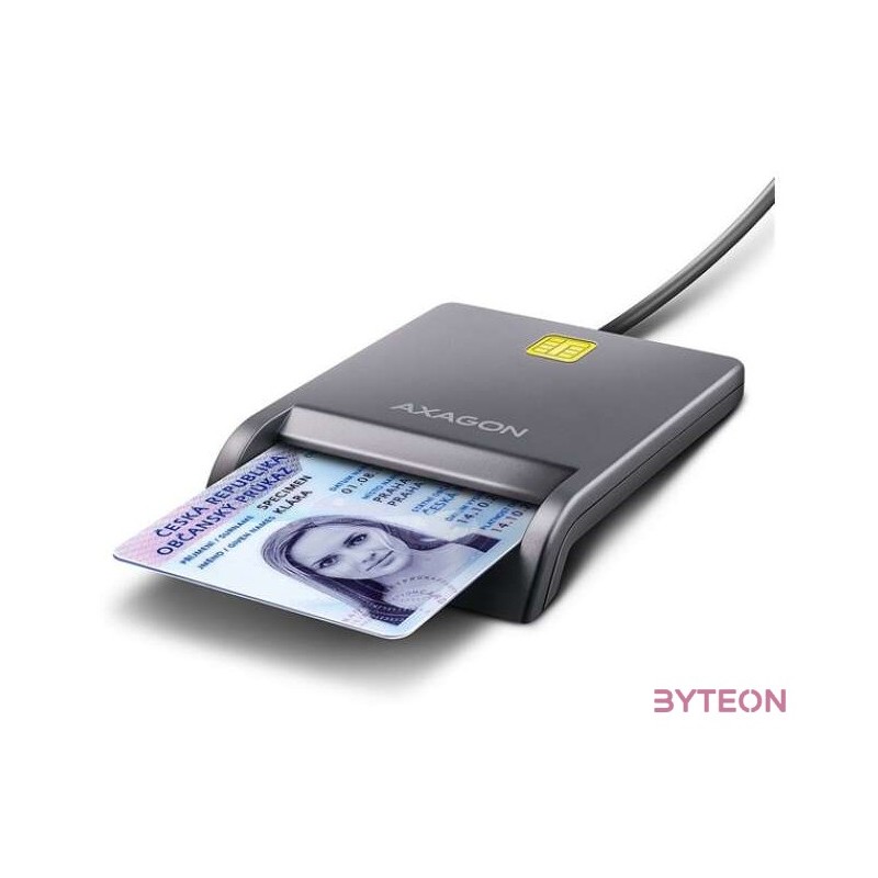 Axagon CRE-SM3T Kompakt asztali USB-A okos kapcsolat Smart , ID kártya olvasó