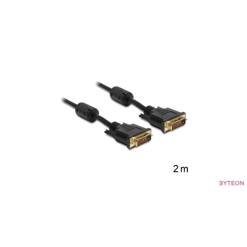 Delock DVI 24+1 apa  DVI 24+1 apa 2m - Fekete