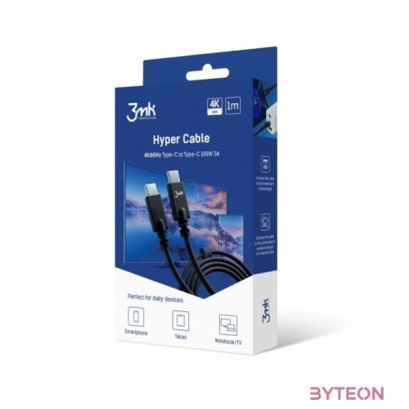 USB 3.0 C-C kábel 1m 3mk Hyper 4K 100W CC1-100-4K-01B