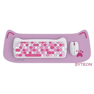 Canyon HSET-W6 HU Kitty Edition rózsaszín vezeték nélküli billentyűzet és egér
