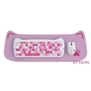 Canyon HSET-W6 HU Kitty Edition rózsaszín vezeték nélküli billentyűzet és egér