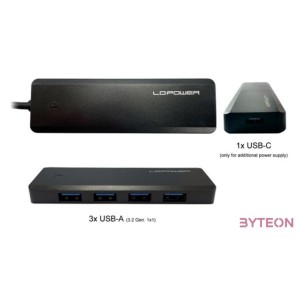 USB Hub 4portos LC Power LC-HUB-U3-4-C Type-C USB 3.2