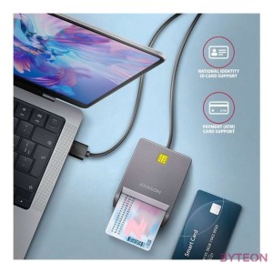 Axagon CRE-SM3T Kompakt asztali USB-A okos kapcsolat Smart , ID kártya olvasó