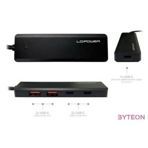 USB Hub 4portos LC Power LC-HUB-U3-4-C Type-C USB 3.2