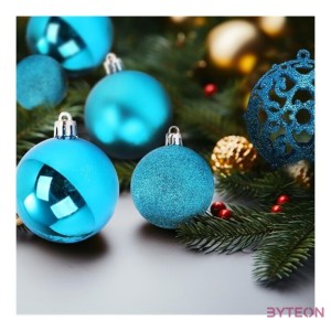 Iris Karácsonyfa gömb szett 100 db-os türkiz