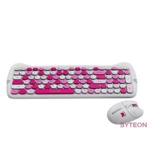 Canyon HSET-W6 HU Kitty Edition rózsaszín vezeték nélküli billentyűzet és egér