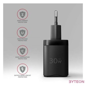 Axagon ACU-PD30 30W PD 3.0 QC Type-C fekete hálózati töltő