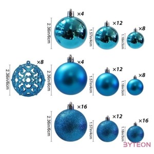 Iris Karácsonyfa gömb szett 100 db-os türkiz