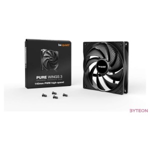 Be Quiet Cooler 14cm - PURE WINGS 3 140mm PWM high-speed (1800rpm, 30,5dB, fekete)