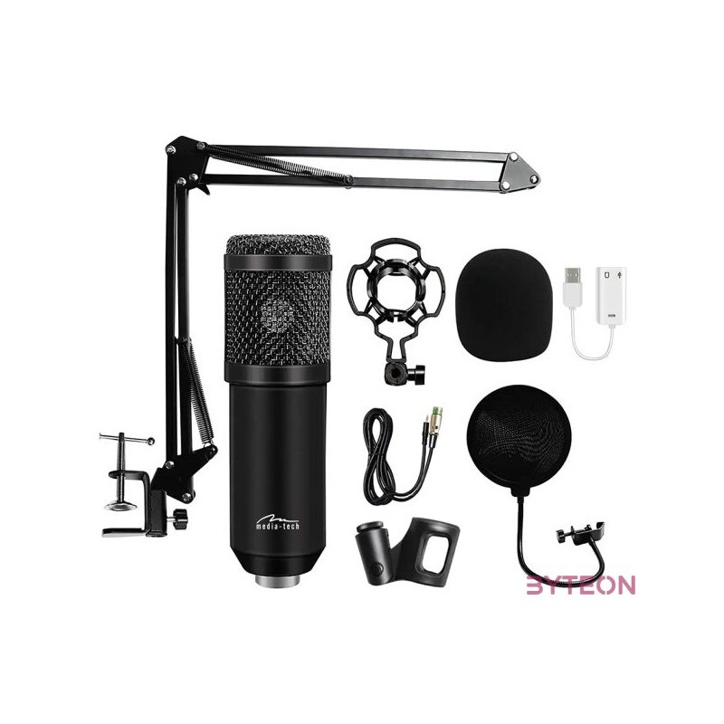 Media-Tech streamer mikrofon fekete MT397K