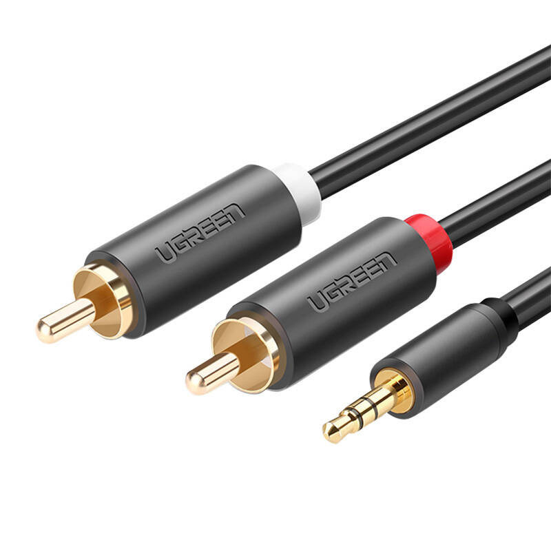 UGREEN AV102 kábel 2x RCA (Cinch) jack 3,5 mm 10 m (fekete)