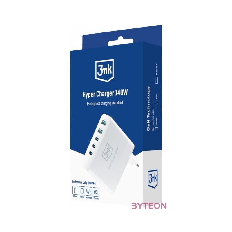 Hálózati töltő 2xUSB  3xUSB-C aljzattal 3mk Hyper Charger 140W GaN-2A3C-140-W