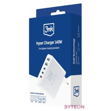 Hálózati töltő 2xUSB  3xUSB-C aljzattal 3mk Hyper Charger 140W GaN-2A3C-140-W