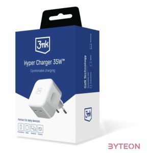 Hálózati töltő 2xUSB-C aljzattal 3mk Hyper Charger 35W GaN-2C-35-W