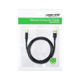 UGREEN US135 USB 2.0 AB nyomtatókábel, aranyozott, 2 m (fekete)