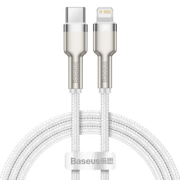 USB-C kábel a Lightning Baseus Cafule-hez, PD, 20 W, 1 m (fehér)