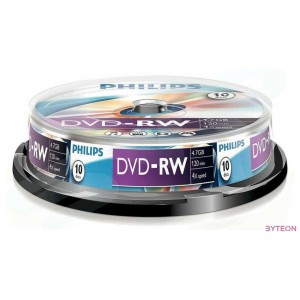 DVD lemez Philips 4,7GB -RW 4x 10lemez,henger PH386290