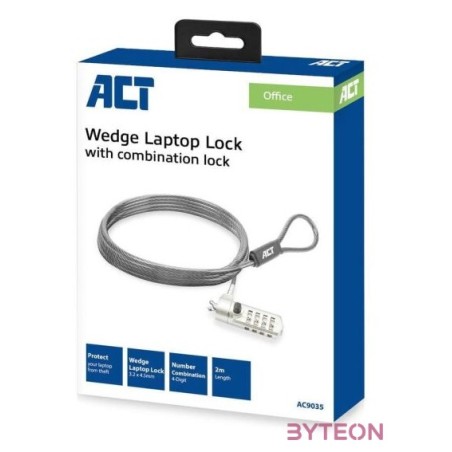 ACT AC9035 Wedge Laptop Lock with combination lock