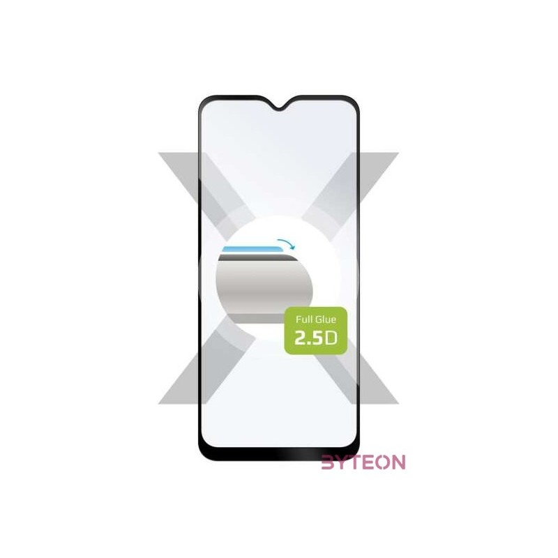 FIXED Teljesen fedő védőfólia Samsung Galaxy A04s-hez, Fix, Biztonságos üveg, Fekete