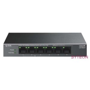 TP-Link LS106LP 6-Port 10,100Mbps Desktop Switch with 4-Port PoE