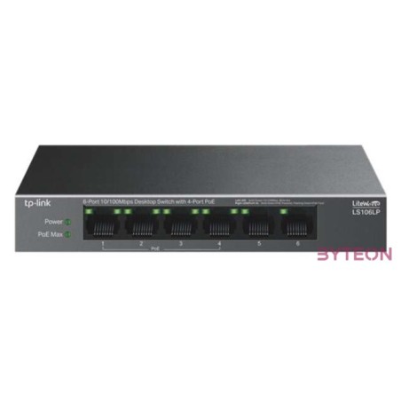 TP-Link LS106LP 6-Port 10,100Mbps Desktop Switch with 4-Port PoE