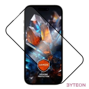 FIXED Rendkívül tartós edzett üveg por elleni aplikátorral Apple iPhone 15 ,iPhone16 készülékhez, fekete