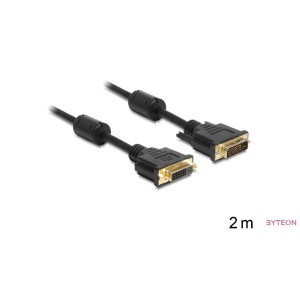 Delock DVI 24+1 apa  DVI 24+1 anya 2m - Fekete